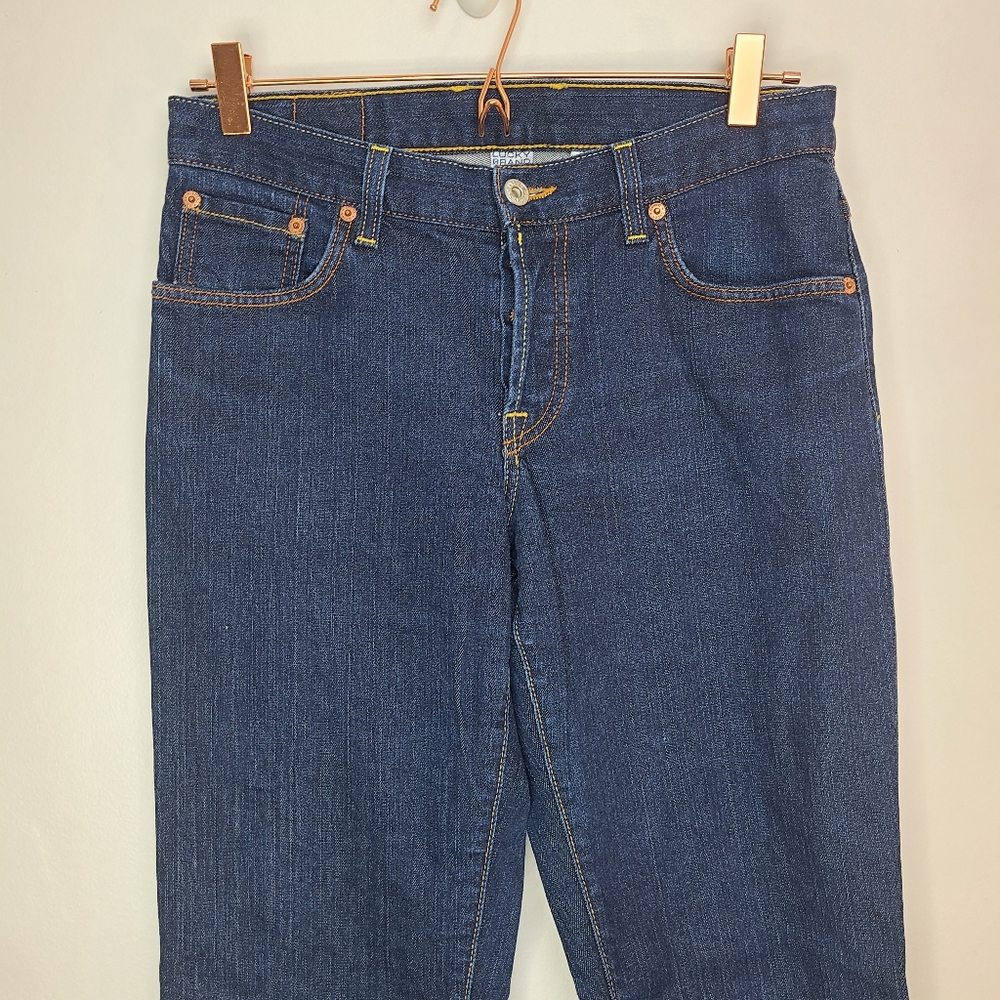 Lucky Brand Jeans Dungarees Easy Rider Long Dark Wash Button Fly Size 27 - Picture 3 of 14
